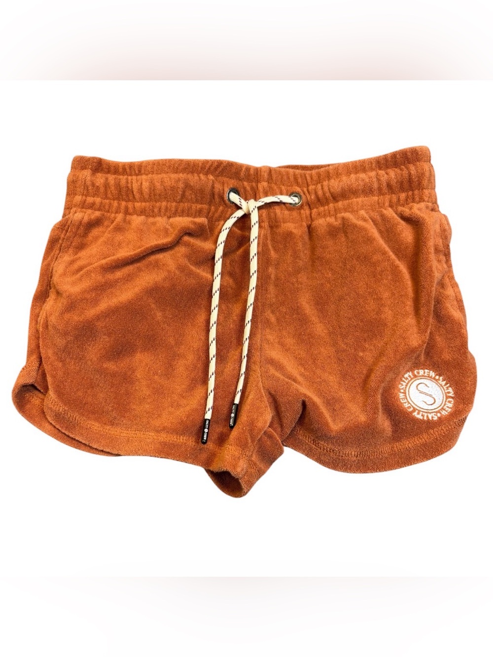 Salty Crew Terry Cloth Lounge Shorts Women’s XS Rust Orange Dolphin Hem EUC